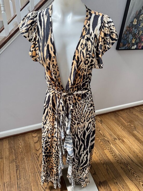 Melissa Odabash Dresses & Skirts - Melissa Odabash Brianna Cheetah Leopard Print Wrap Maxi Dress XS